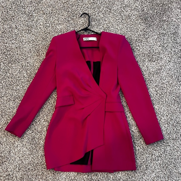 Zara Dresses & Skirts - Pink Zara blazer dress! Only worn once for my birthday!